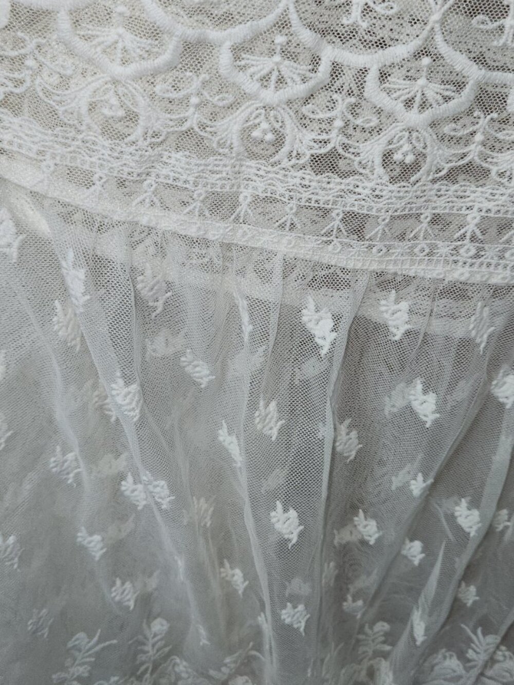 White Ivory Cream Torrid Insider Collection Maxi Skirt Victorian Lace Size 4 - Picture 2 of 10